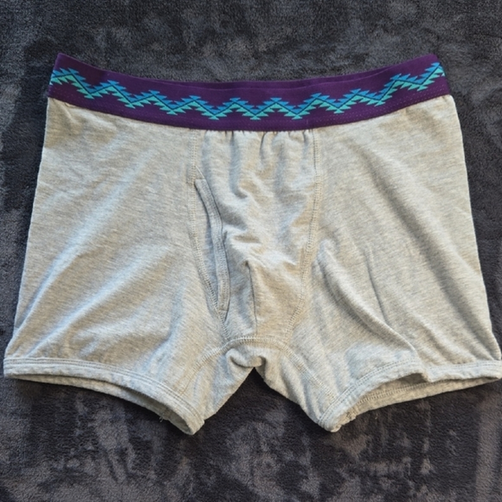 Purple and Gray Boxer Briefs with Stylish Waistband